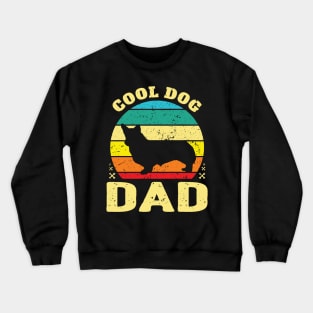 Retro Cool Corgi Dog Dad Crewneck Sweatshirt